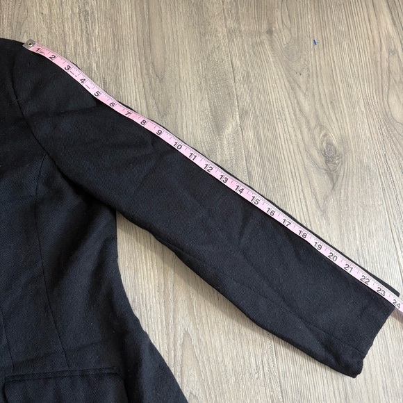 Vtg Sag Harbor Sz 12 100% Pure Wool Black Lined  Full Zip Up Jacket Collared - Picture 8 of 9